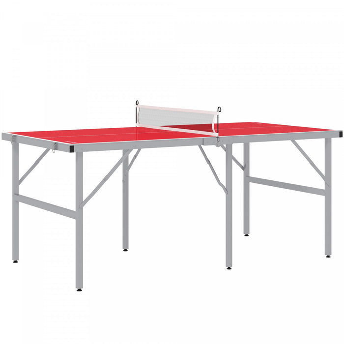 Soozier Ping Pong Table Set With Net Paddles Balls For Outdoor Indoor Red