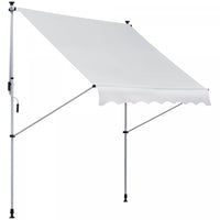 Outsunny 6.6'x5' Manual Retractable Patio Awning Window Door Sun Shade Deck Canopy Shelter Water Res