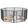 Pawhut Heavy Duty Dog Playpen, Steel Dog Pen With Door, Pet Exercise Fence, Outdoor Indoor Diy Design For Small And Medium Dogs, 31.5