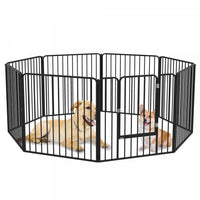 Pawhut Heavy Duty Dog Playpen, Steel Dog Pen With Door, Pet Exercise Fence, Outdoor Indoor Diy Desig