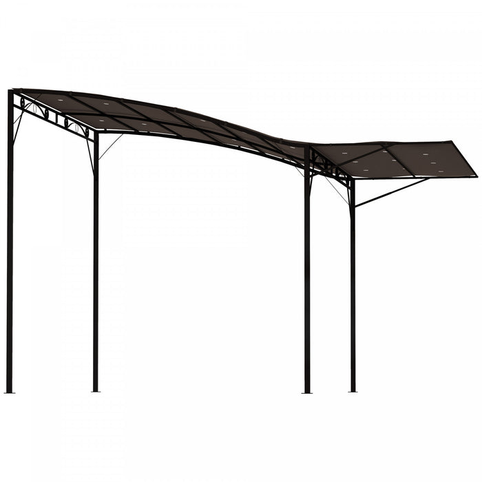 Outsunny 10x8ft Metal Gazebo With Extendable Side Awning Shelter Sun Shade