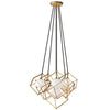 Dainolite Thomson 6 Light Pendant Gold Finish Opal White Glass Lamp