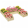 Outsunny DIY 5-box Raised Garden Bed Flower Bed Set, Natural Wood