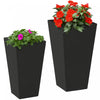 Outsunny Set of 2 Outdoor Flower Pots with Drainage Holes, Black