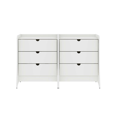 Coney Mid-Century Modern 28" Nightstand in White (3-Drawer) - Set of 2 | Table de nuit Coney style mid-century moderne 71 cm en blanc (3 tiroirs) – Lot de 2