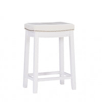 Claridge Fabric Backless Counter-Height Stool - White