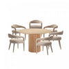 Aspen and Hathaway Modern Industry Chic 7-Piece Dining Set in Silver Lining and Natural | Ensemble de salle a manger moderne industriel Aspen et Hathaway 7 pieces, finition Argente et Naturel