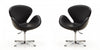 Raspberry Modern Upholstered Swivel Lounge Chair in Black - Set of 2 Accent Chair