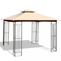 Costway 10' X 10' Patio Canopy Gazebo Outdoor 2-tier Steel Tent Heavy-duty L-shaped