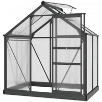 Outsunny 6' X 4' Clear Polycarbonate Greenhouse Walk-in Green House Garden Plants Grow Galvanized Ba