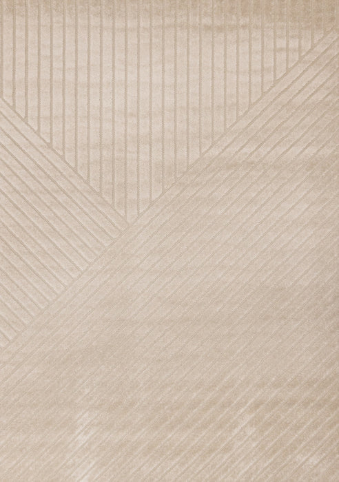 Oslo Beige Angled Striped Design Rug, 7'10\" x 10'6\" Indoor Area Rug