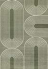 Florence Green White Modern Geometric Arches Rug, 2'7\" x 4'11\" Indoor Area Rug