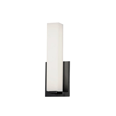 Dainolite Vonte Wall Sconce 12w Matte Black Light White Glass Lamp|Applique murale Vonte de Dainolite en verre blanc, avec fini noir mat et ampoule de 12 W