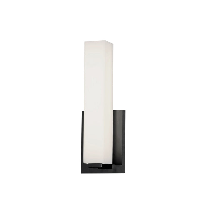 Dainolite Vonte Wall Sconce 12w Matte Black Light White Glass Lamp