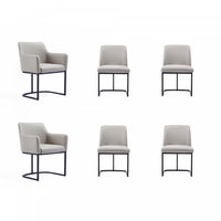Serena Modern 6-Piece Dining Set in Light Gray Dining Chair 