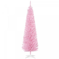 Homcom 6ft Pencil Slim Artificial Christmas Tree With 390 Realistic Branches
