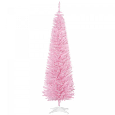 Homcom 6ft Pencil Slim Artificial Christmas Tree With 390 Realistic Branches|Homcom Sapin De Noel Artificiel Mince Avec 390 Branches Realistes