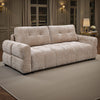 Maeve 92 in. Chenille Tufted Sofa Bed with Under-Seat Storage - Beige | Maeve 92 po. Canape-lit en chenille touffete avec rangement sous l'assise - Beige