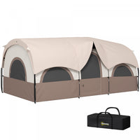 Outsunny 4-6 Person Camping Tent, 3000mm Waterproof And Upf30+, Khaki