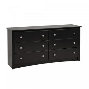 Jade 6-Drawer Dresser - Black