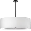Dainolite Porscha 4 Light Pendant Xlarge Matte Black White Shade Lamp