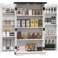 HOMCOM Kitchen Pantry Cabinet Storage Cabinet with Adjustable Shelves White