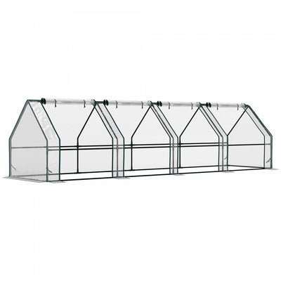 Outsunny 12' X 3' X 3' Portable Greenhouse, Tunnel Greenhouse Clear|Outsunny Serre Portative 12' X 3' X 3', Serre Tunnel Transparente