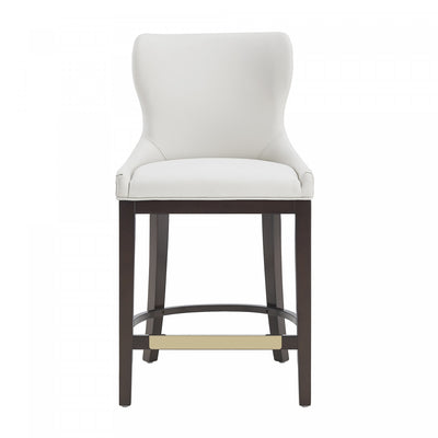 Blair Modern Wood Upholstered Counter Stool in White | Tabouret de comptoir moderne en bois Blair avec revetement en tissu blanc