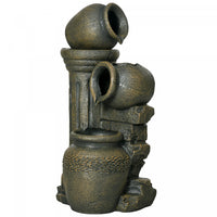 Outsunny 3-tier Outdoor Water Fountain With Adjustable Flow, Wine Jar Look