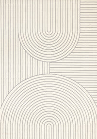 Forte White Grey Curved Arches Indoor Area Rug - 7'9