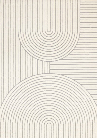 Forte White Grey Curved Arches Indoor Area Rug - 7'9" x 10'6"|Carpette Forte blanche et grise à motif d’arches courbées pour l’intérieur - 7 pi 9 po x 10 pi 6 po