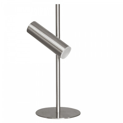 Dainolite Constance Table Lamp 6w Satin Chrome Finish Frosted Acrylic Diffuser|Lampe de table Constance de Dainolite en acrylique givré qui diffuse la lumière, avec fini chromé satiné et ampoule de 6 W