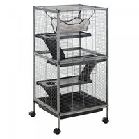 Pawhut 4-tier Rolling Small Animal Cage Pet Mink Chinchilla Small Cat Hutch Pet Play House With Hamm