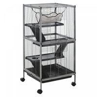 Pawhut 4-tier Rolling Small Animal Cage Pet Mink Chinchilla Small Cat Hutch Pet Play House With Hamm