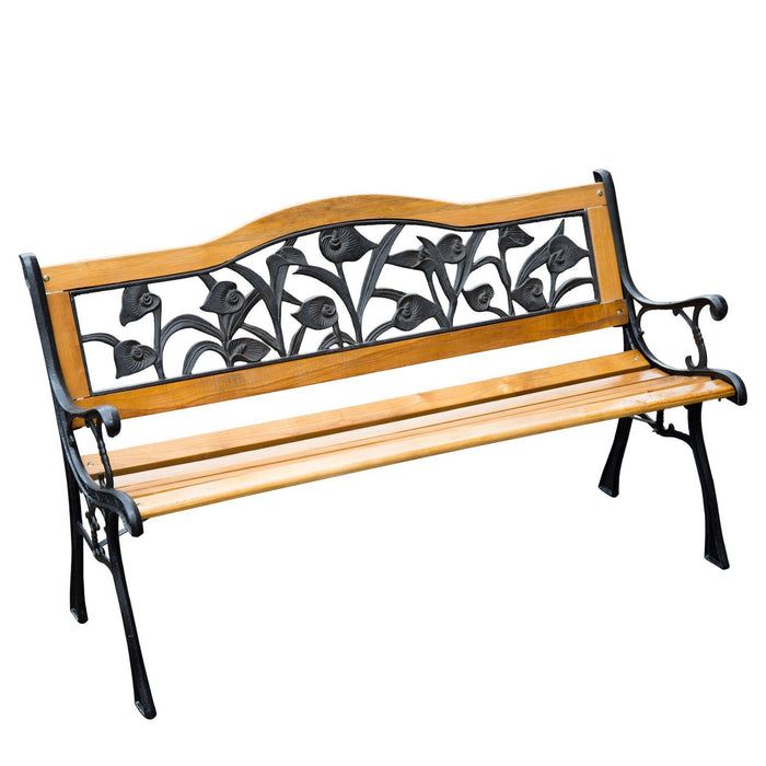 Outsunny 50\" 2-seater Garden Bench Chair, Natural
