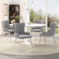 Sophia Modern 5pc Dining Set with table and Chairs,Grey Dining Room Set  