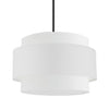 Dainolite Priya 4 Light Pendant 22\" Dia Matte Black White Shade Lamp