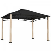 Outsunny 10' X 12' Hardtop Gazebo With Metal Roof, Wood Grain Frame