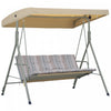 Outsunny 3-Seat Patio Swing Chair, Outdoor Porch Swing Glider, Light Brown