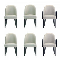 Hillman Modern 6-Piece Dining Chair Set in Light Gray 