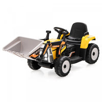 Costway Kids Ride On Excavator Digger 12v Electric Tractor Rc W/ Digging Bucket Yellow