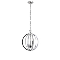 Dainolite Karland 3 Light Chandelier Crystal Studded Banding Polished Chrome Finish Lamp