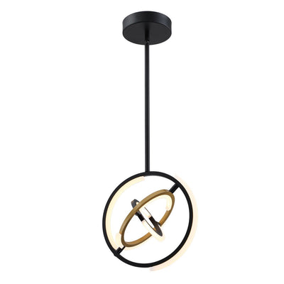 Trilogy Collection 13" Integrated LED Pendant - Black & Gold|Luminaire suspendu de la collection Trilogy avec lumière à DEL intégrée de 13 po - noir et doré