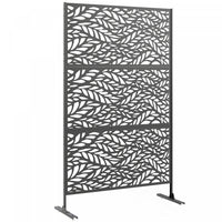 Outsunny Outdoor Privacy Screen, Freestanding Outdoor Divider, Black