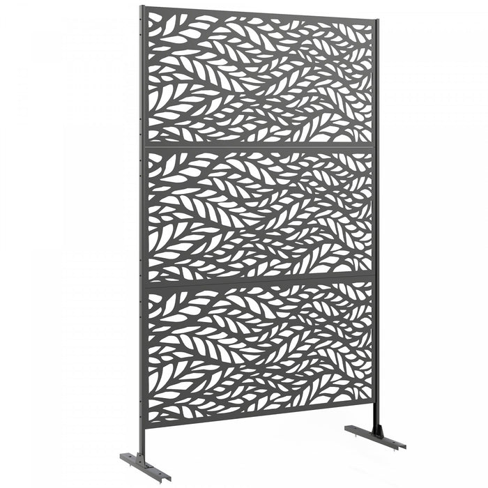Outsunny Outdoor Privacy Screen, Freestanding Outdoor Divider, Black