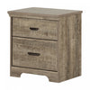 Versa 2-drawer Nightstand - End Table With Storage - Weathered Oak 