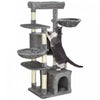 Pawhut 52.5\" Cat Tree, Cat Tower For Indoor Cats With Scratching Posts, Cat Condos, Bed, Platforms, Hammocks, Cat Activity Center, Grey