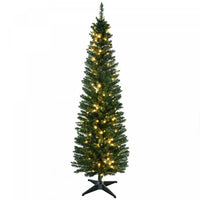 Homcom 6' Prelit Artificial Christmas Tree With Warm White Led Lights