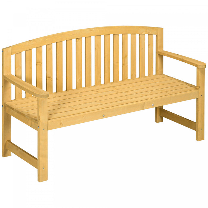 Outsunny 2 Seater Garden Bench With Slatted Design For Park Yard Outdoor