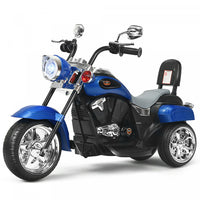 6v Kids Ride On Chopper Motorcycle 3 Wheel Trike With Headlight Blue